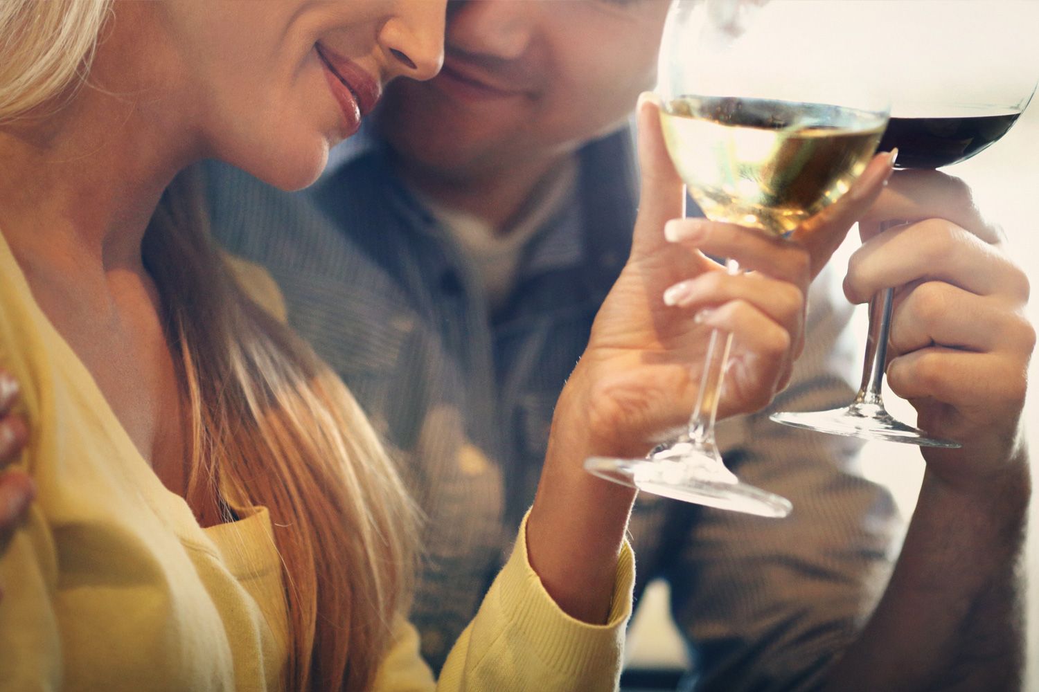 Couple sharing wine